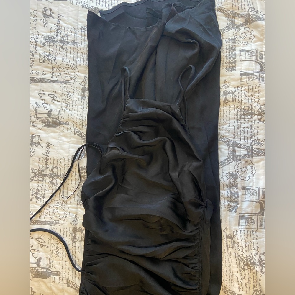 Elegant Black Ruched Dress
